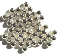 50 6mm Round Bright Silver Plated Beads
